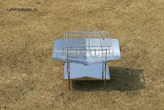 Wood Fuel Outdoor Ultra-Light Folding Grill Clean Finishing for Portable Barbecue