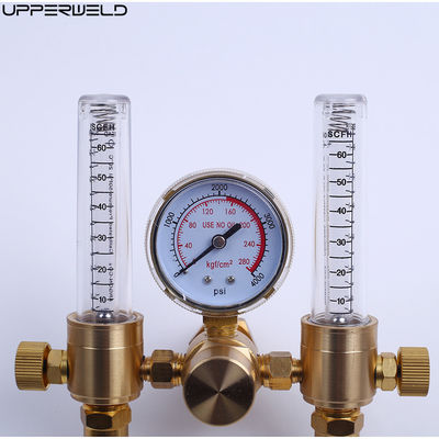 Brass Dual Output Argon Gas Regulator Flow Meter with CGA580 Inlet and 5/8 Outlet