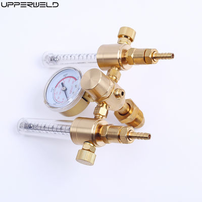 Brass Dual Output Argon Gas Regulator Flow Meter with CGA580 Inlet and 5/8 Outlet