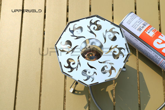 Portable Silver Propane Gas Stove for Outdoor BBQ and Camping Cooking Convenience