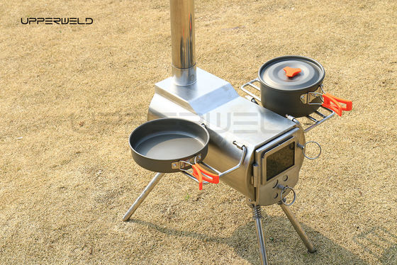 Portable Firewood Stove Grill Stainless Steel Outdoor Stove for Camping Cooking