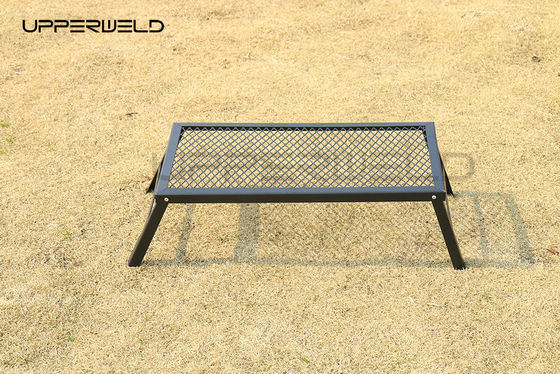 Black Folding Campfire Grill Portable Heavy Duty Camp Grill Grate for Outdoor Camping