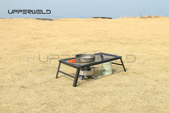 Black Folding Campfire Grill Portable Heavy Duty Camp Grill Grate for Outdoor Camping