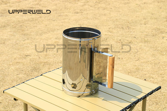 Zinc Plated Steel Canister Charcoal Chimney Starter for Portable BBQ Outdoor Cooking