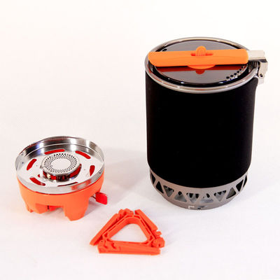 Poly Outdoor Stove Wind-Resistant 1600W Picnic Gas Stove with Integrated Pot and Bowl