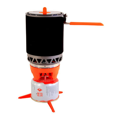 Poly Outdoor Stove Wind-Resistant 1600W Picnic Gas Stove with Integrated Pot and Bowl