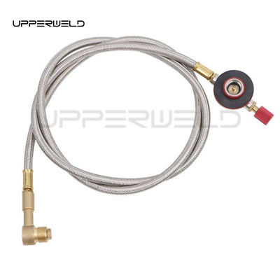 Stove Burner Silver Gas Refill Valve Stainless Steel Line Regulating Valve 1m Length