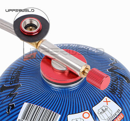 Stove Burner Silver Gas Refill Valve Stainless Steel Line Regulating Valve 1m Length