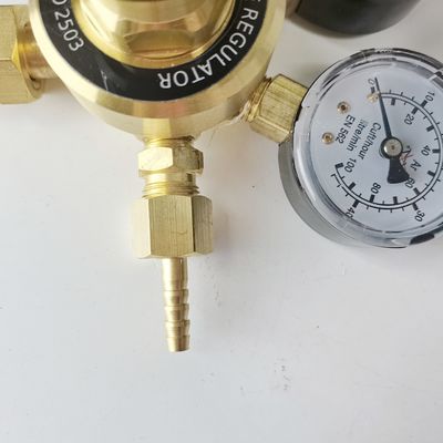 ODM Supported British Style Argon Gas Regulator Dual Co2 Flowmeter for High Pressure Mig Tig Welding