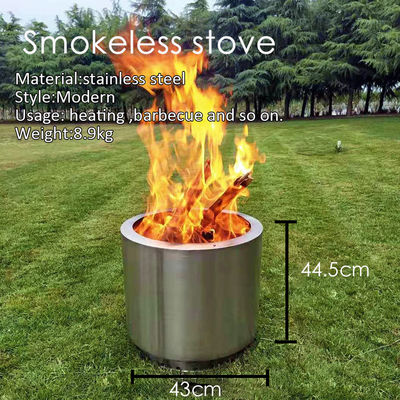 43cm Length Stainless Steel Bonfire Stove for Outdoor Camping and Smokeless Cooking