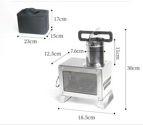 Compact and Durable Outdoor Desktop Wood Stove for Camping 23*15*17cm Storage Size