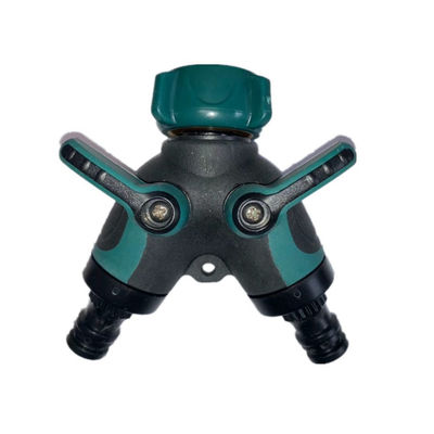 Brass Garden Hose Connector Tap Splitter with 2 Valves and 2 Washers Connect Fittings