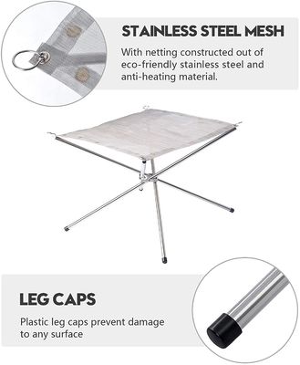 Tabletop Bio Fire Pit Collapsing Steel Mesh Fireplace for Camping Backyard and Garden