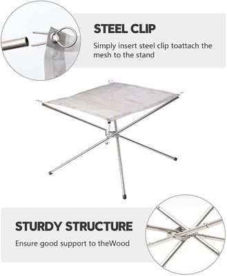 Tabletop Bio Fire Pit Collapsing Steel Mesh Fireplace for Camping Backyard and Garden