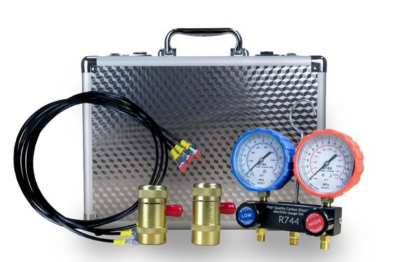 Upper R744 Car Air Conditioner Refrigeration 80cm All-Copper HVAC Manifold Gauge Set
