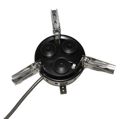 Outdoor BBQ Gas Stove with Three Spray Head Mini Portable Folding Camping Burner