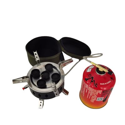 Outdoor BBQ Gas Stove with Three Spray Head Mini Portable Folding Camping Burner
