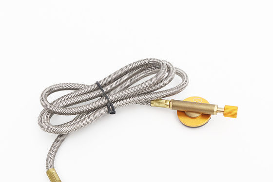 Telescopic Gas Torch for Outdoor Camping BBQ Hiking Travelling Copper Stainless Steel