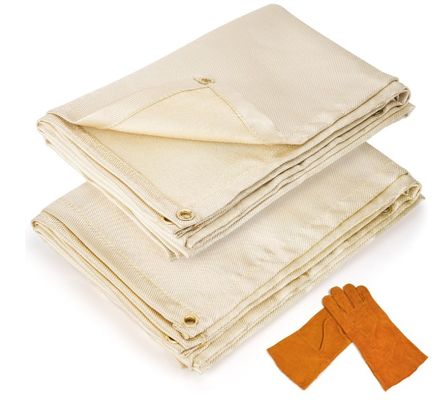Welding Working Fire Retardant Insulation Blanket 6x8 feet with Hand Protection Gloves