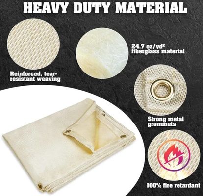 100% Flame Retardant Welding Blanket 6x8 feet 2-Pack Set with Hand Protection Gloves