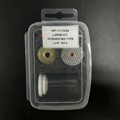 Wp17/18/26 Tig Torch Glass Cups Welding Kits with 1KG Upper Straight Glass Nozzle 47mm