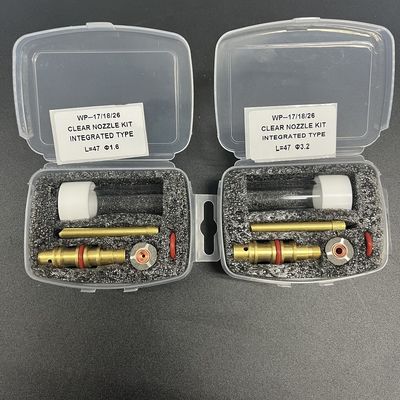 Wp17/18/26 Tig Welding Torch Clear Nozzle Kit Integrated Type L 47 1.6 for Glass Cups