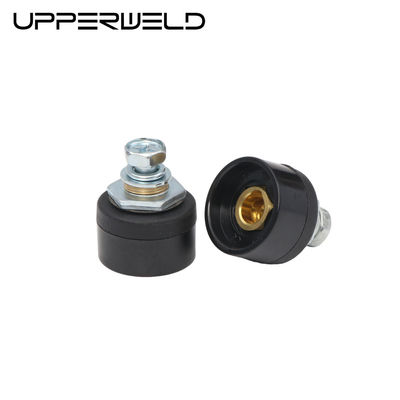 Welding cable connector 10-25 female european type in black for welding performance