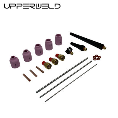 Pink UPPERWELD 27PCS TIG Welding Torch Accessories 53N Series Ceramic Nozzle TIG Spare Parts Include Gas Lens