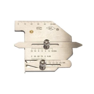 Silver Stainless Steel Double Slide Welding Gauge for Multi Function Welding Equipment