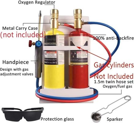 Oxygen MAPP Torch Kit for Soldering and Brazing Temperature up to 3550C Portable Design