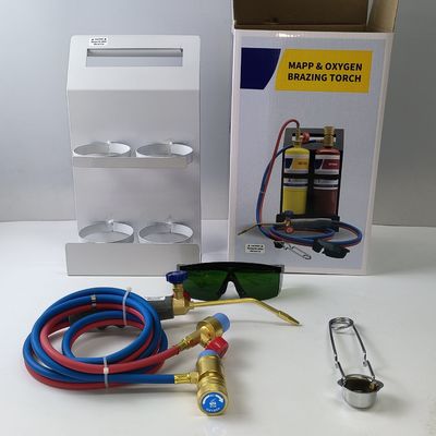 Oxygen Torch Kit with Safety Glasses Portable Cylinder 1.5m Twin Hose Mapp Torch Set